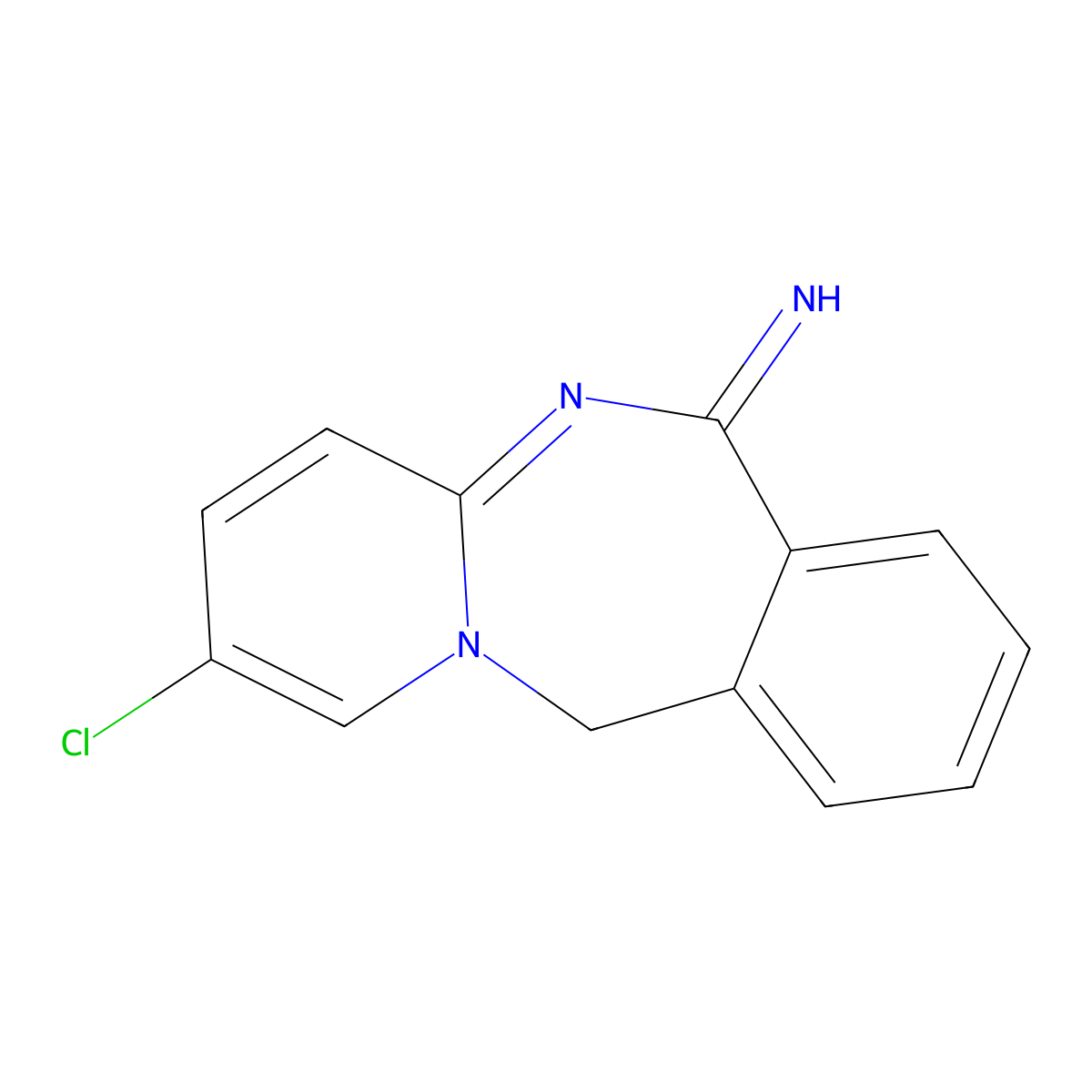 2-chloropyrido[1,2-b][2,4]benzodiazepin-6(11H)-imine molecular structure, CAS 295360-36-0