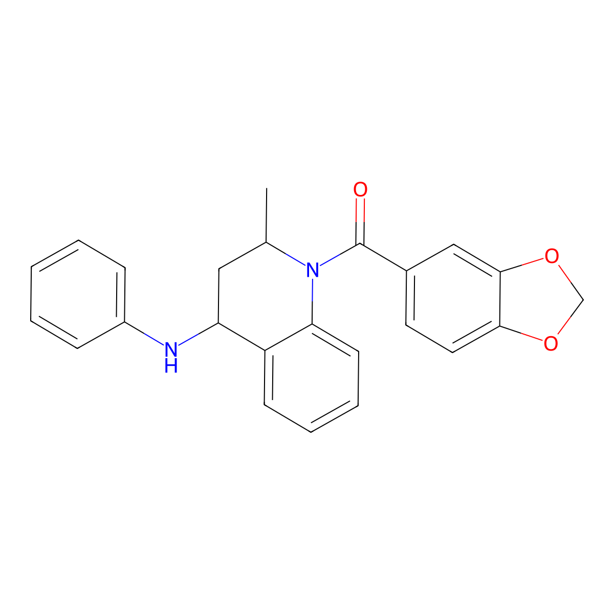 1,3-benzodioxol-5-yl[2-methyl-4-(phenylamino)-3,4-dihydroquinolin-1(2H)-yl]methanone molecular structure, CAS 295360-55-3