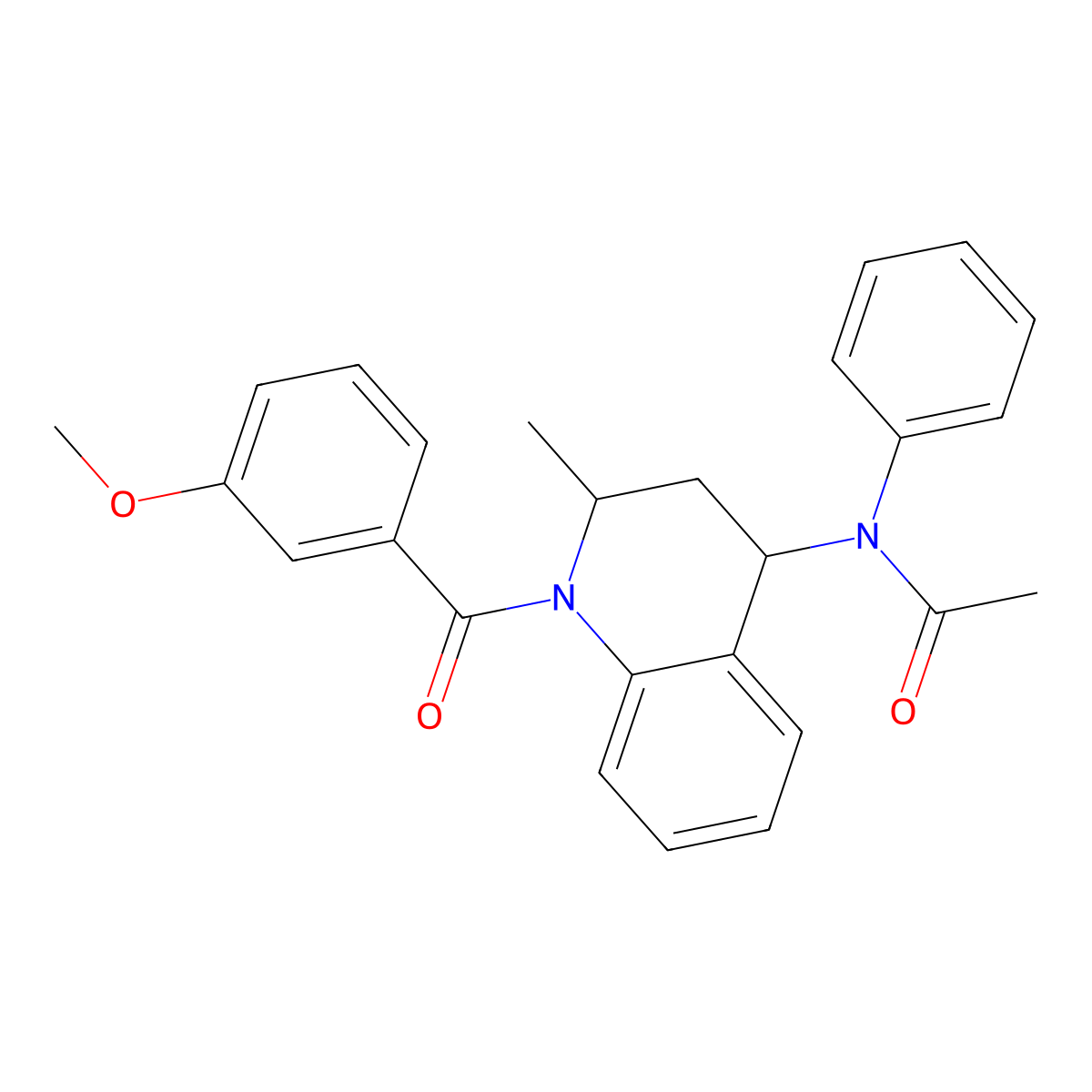 N-[1-(3-methoxybenzoyl)-2-methyl-1,2,3,4-tetrahydro-4-quinolinyl]-N-phenylacetamide molecular structure, CAS 295360-57-5