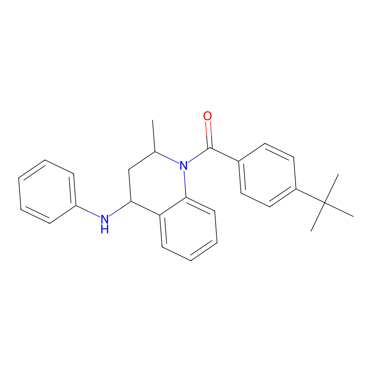 (4-anilino-2-methyl-3,4-dihydro-2H-quinolin-1-yl)-(4-tert-butylphenyl)methanone molecular structure, CAS 295360-63-3