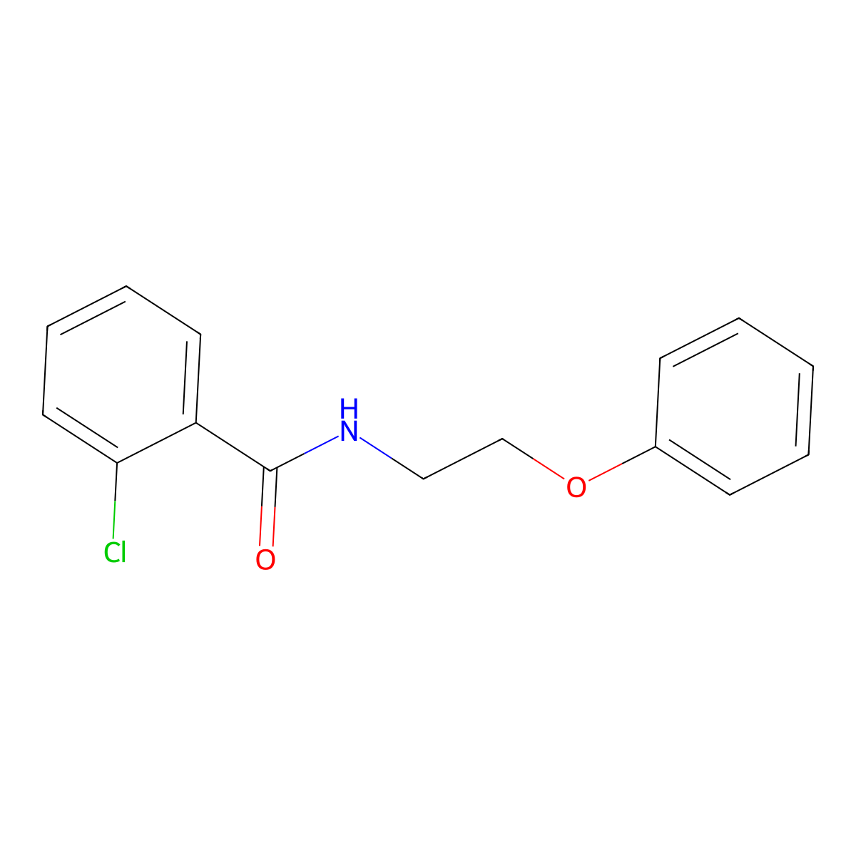 2-chloro-N-(2-phenoxyethyl)benzamide molecular structure, CAS 295360-71-3