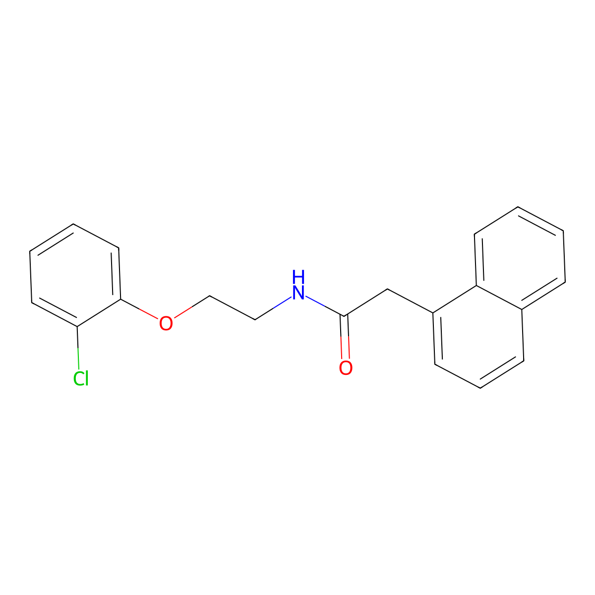 N-[2-(2-chlorophenoxy)ethyl]-2-naphthalen-1-ylacetamide molecular structure, CAS 295360-73-5