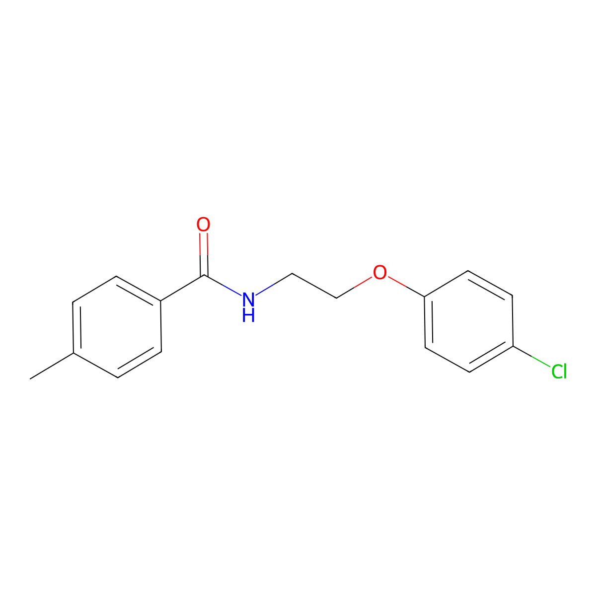 N-[2-(4-chlorophenoxy)ethyl]-4-methylbenzamide molecular structure, CAS 295360-76-8