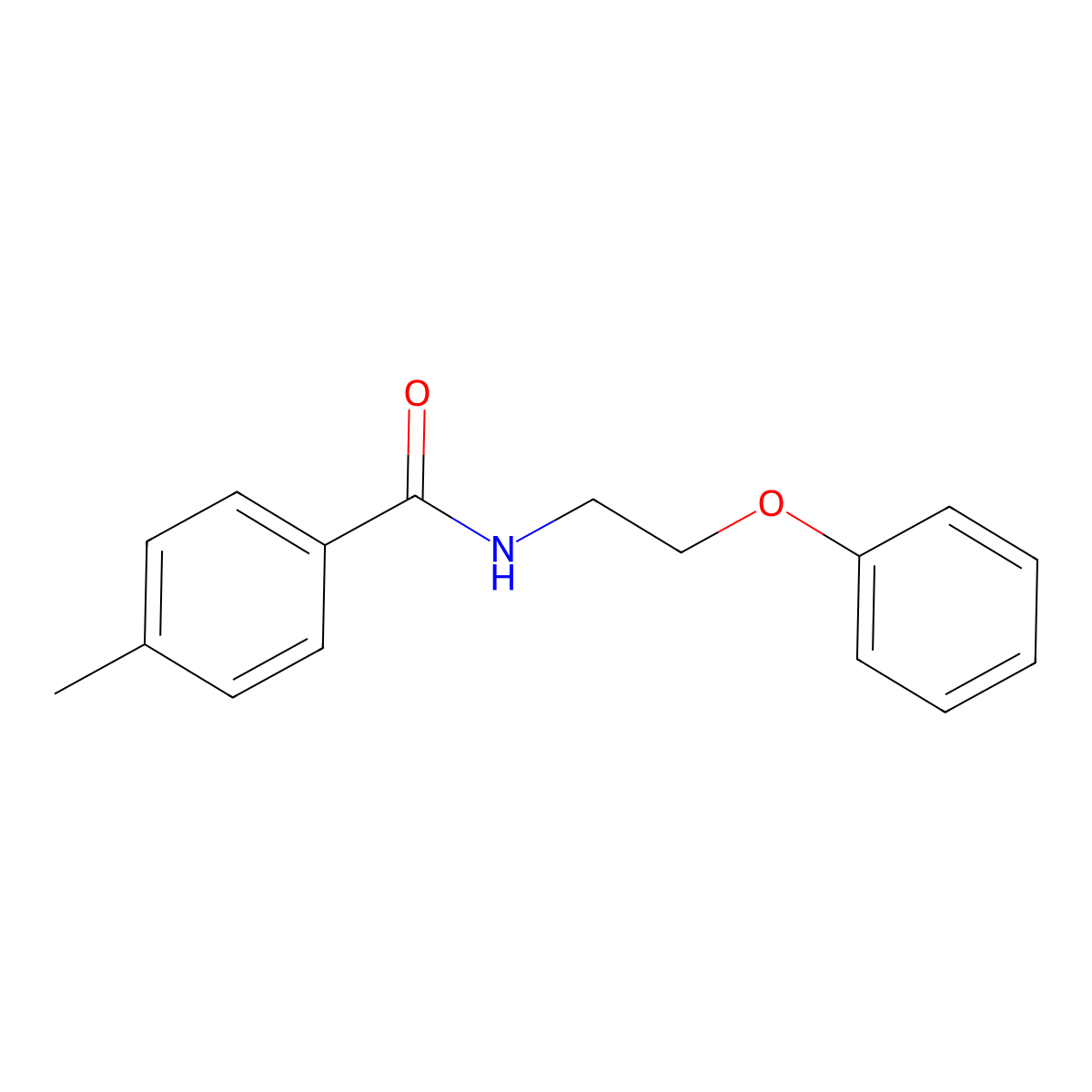 4-methyl-N-(2-phenoxyethyl)benzamide molecular structure, CAS 295360-89-3