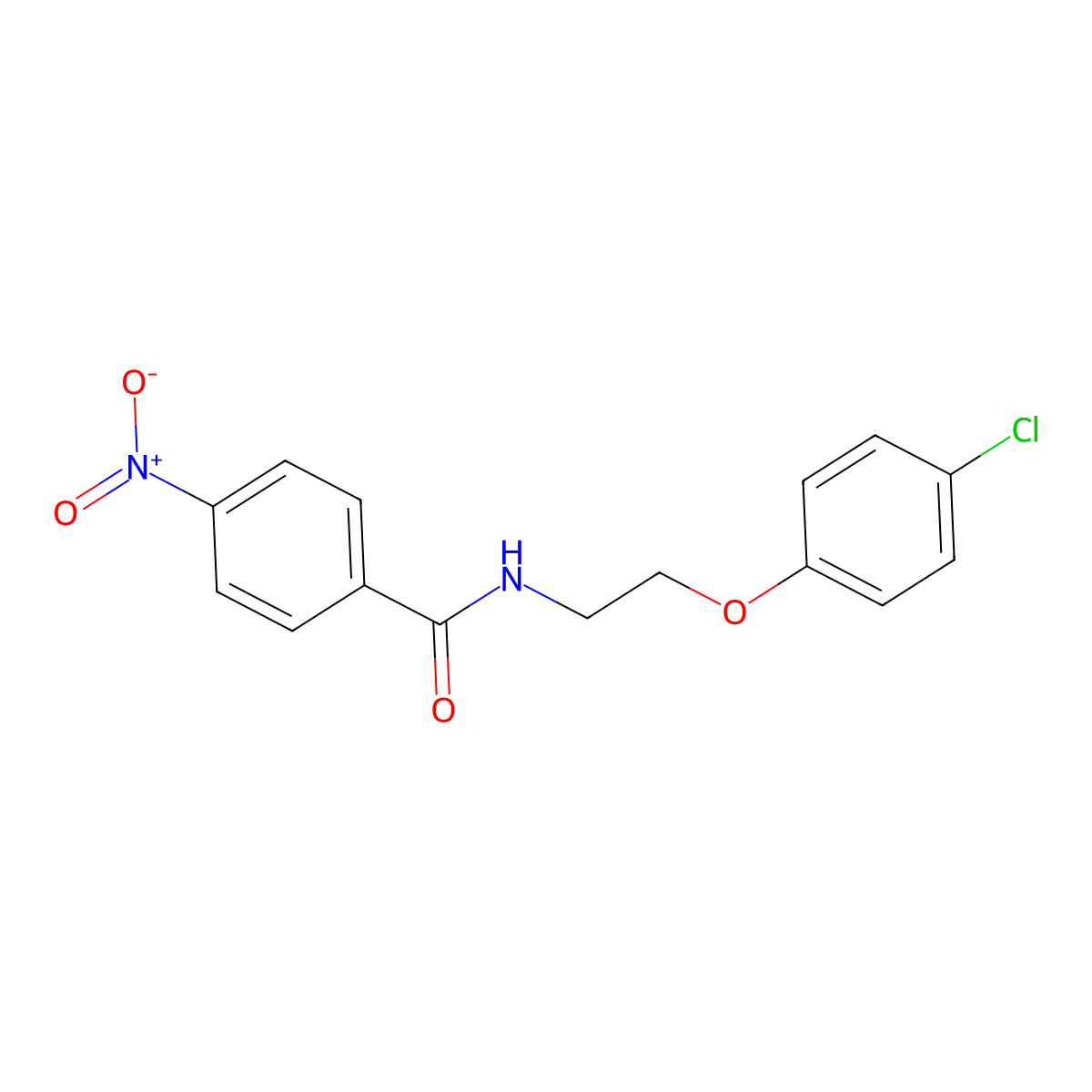 N-[2-(4-chlorophenoxy)ethyl]-4-nitrobenzamide molecular structure, CAS 295360-98-4