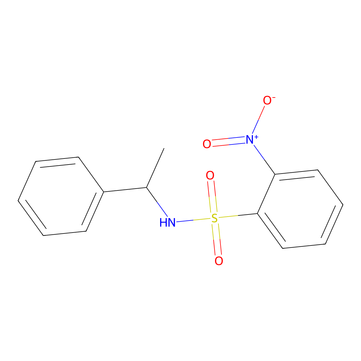 2-Nitro-N-(1-phenylethyl)benzenesulfonamide molecular structure, CAS 295361-05-6