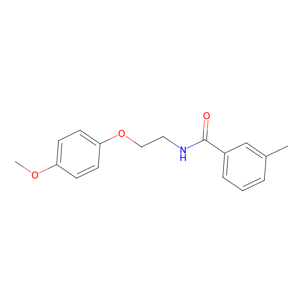 N-[2-(4-methoxyphenoxy)ethyl]-3-methylbenzamide molecular structure, CAS 295361-06-7