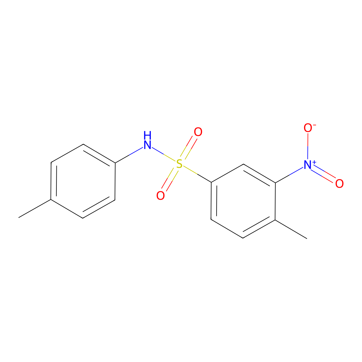 4-methyl-N-(4-methylphenyl)-3-nitrobenzenesulfonamide molecular structure, CAS 295361-07-8