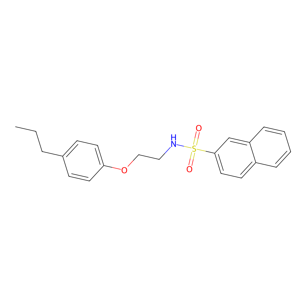 (2-Naphthylsulfonyl)[2-(4-propylphenoxy)ethyl]amine molecular structure, CAS 295361-08-9