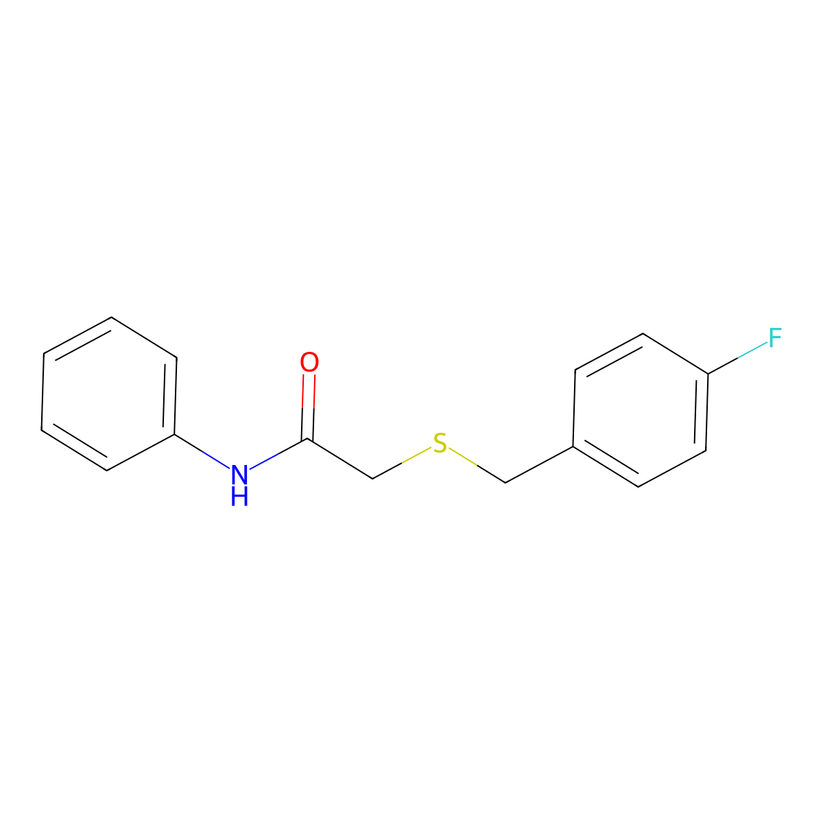2-[(4-fluorobenzyl)sulfanyl]-N-phenylacetamide molecular structure, CAS 295361-09-0