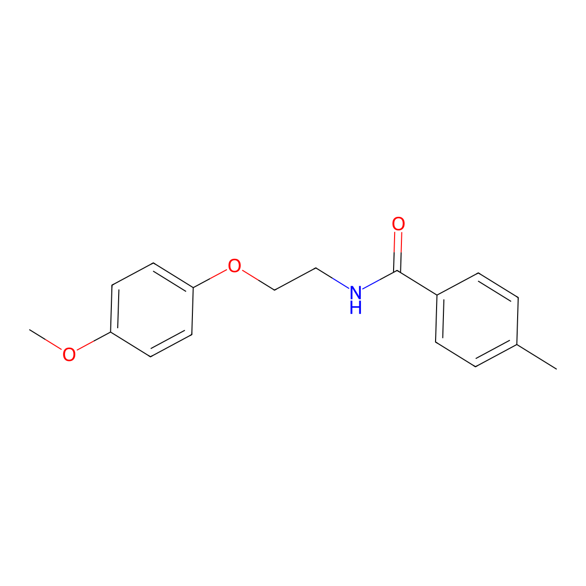 N-[2-(4-methoxyphenoxy)ethyl]-4-methylbenzamide molecular structure, CAS 295361-33-0