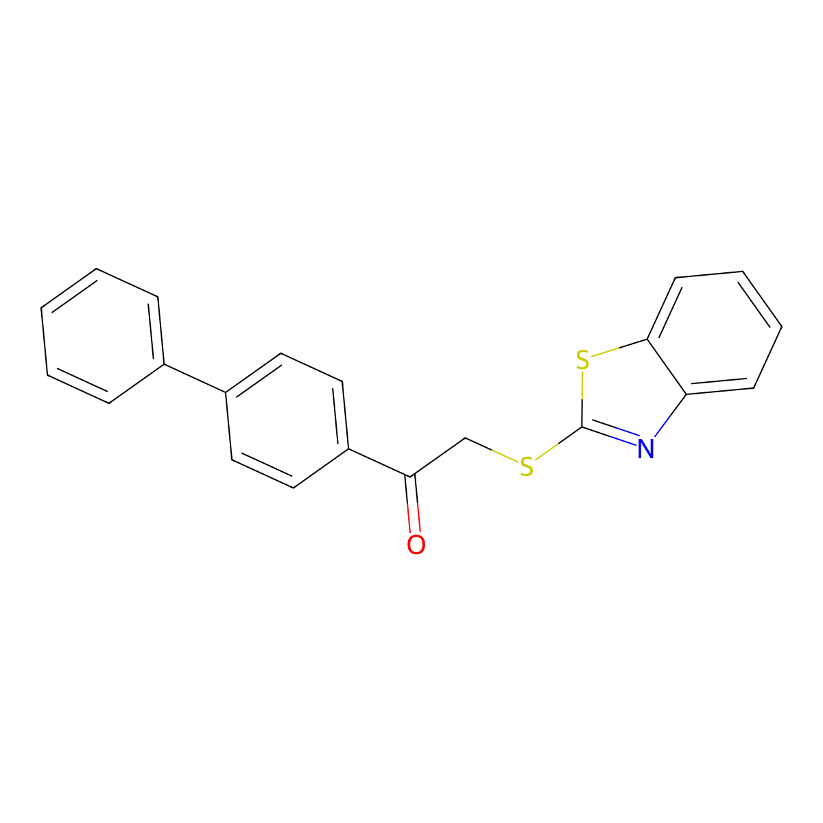 2-(1,3-Benzothiazol-2-ylsulfanyl)-1-(4-phenylphenyl)ethanone molecular structure, CAS 295361-68-1