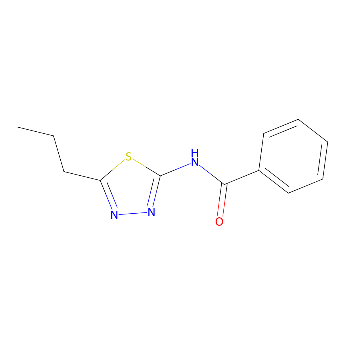 N-(5-propyl-1,3,4-thiadiazol-2-yl)benzamide molecular structure, CAS 295361-79-4