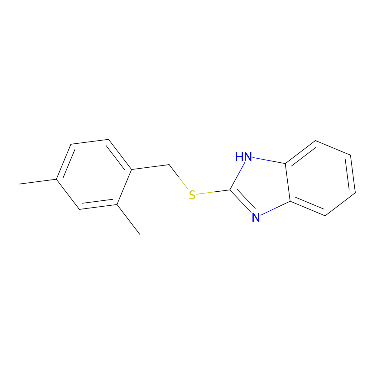 2-[(2,4-dimethylbenzyl)thio]-1H-benzimidazole molecular structure, CAS 295361-85-2