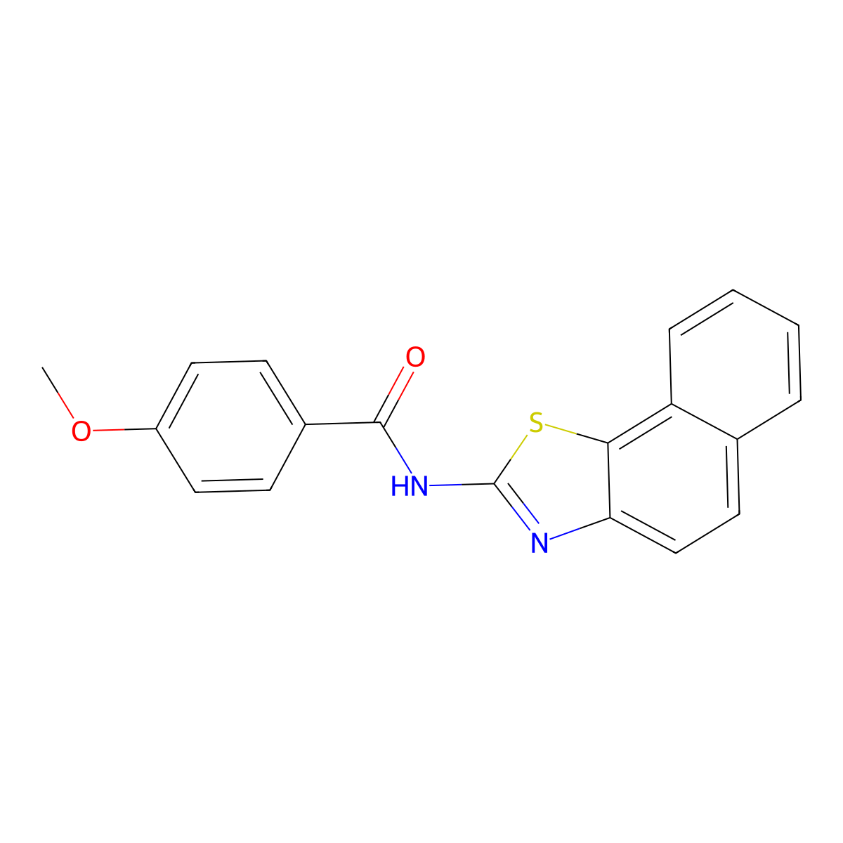 N-benzo[g][1,3]benzothiazol-2-yl-4-methoxybenzamide molecular structure, CAS 295361-89-6