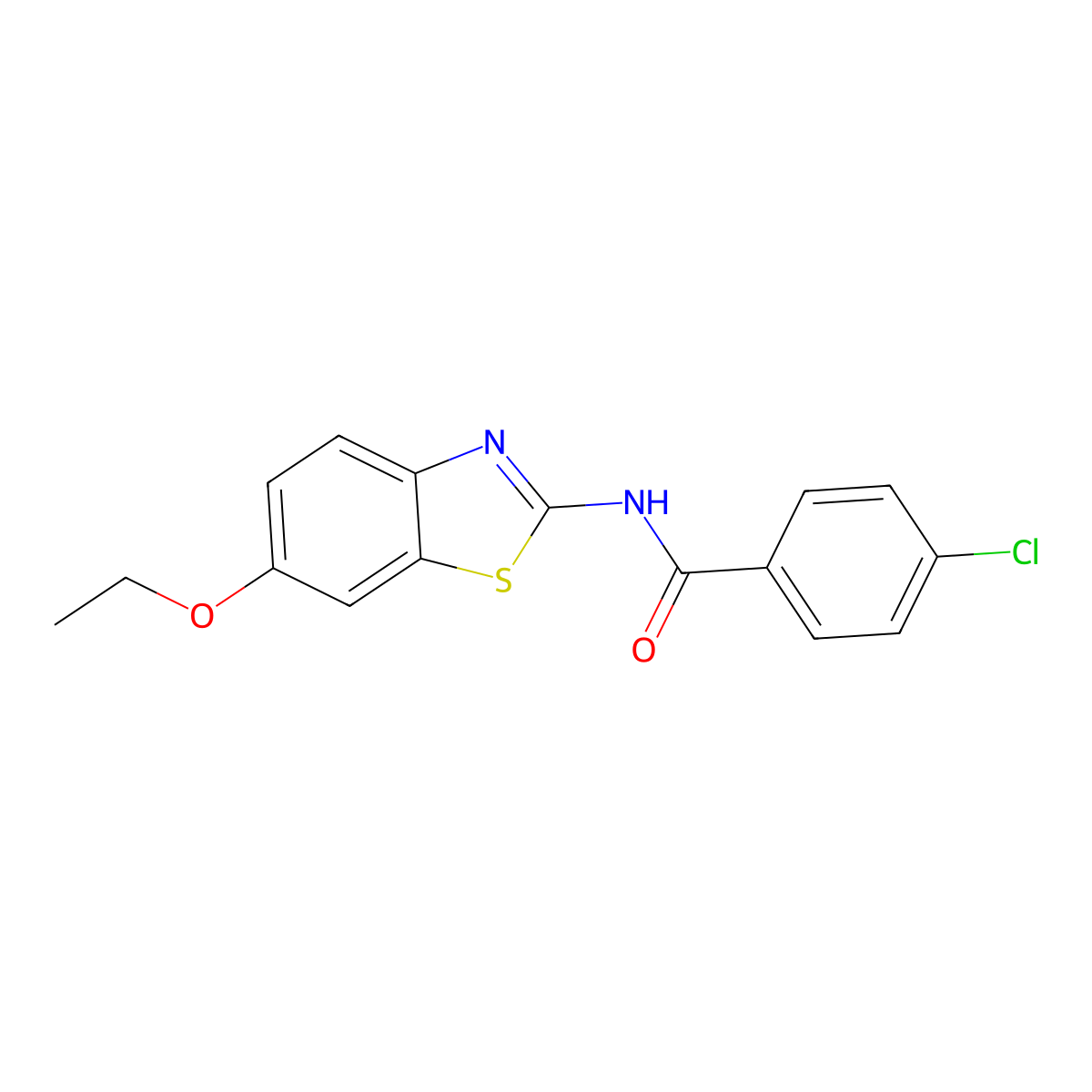 4-chloro-N-(6-ethoxy-1,3-benzothiazol-2-yl)benzamide molecular structure, CAS 295361-93-2
