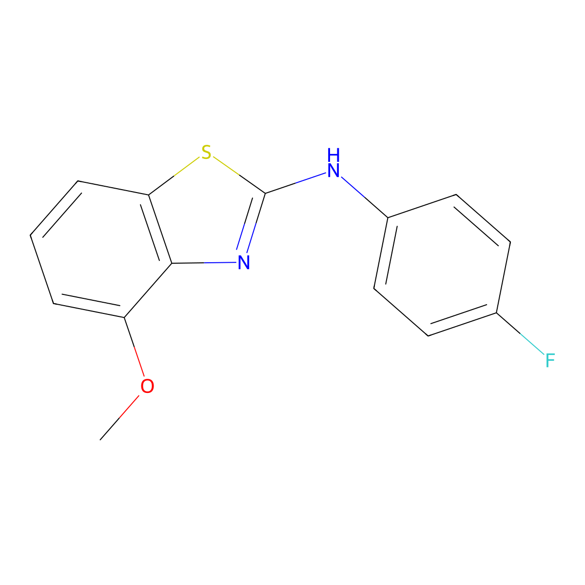 N-(4-fluorophenyl)-4-methoxy-1,3-benzothiazol-2-amine molecular structure, CAS 295361-95-4