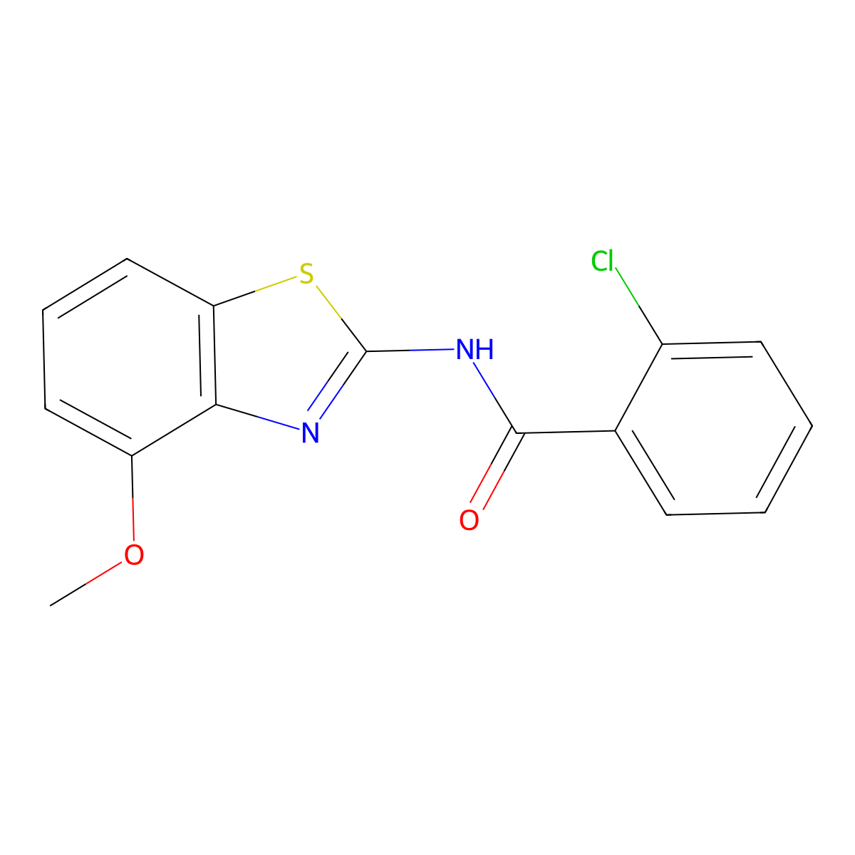 2-chloro-N-(4-methoxy-1,3-benzothiazol-2-yl)benzamide molecular structure, CAS 295361-97-6