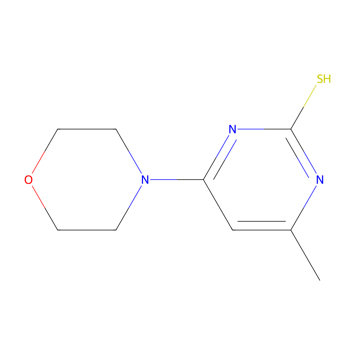 4-Methyl-6-(morpholin-4-yl)pyrimidine-2-thiol molecular structure, CAS 295362-84-4