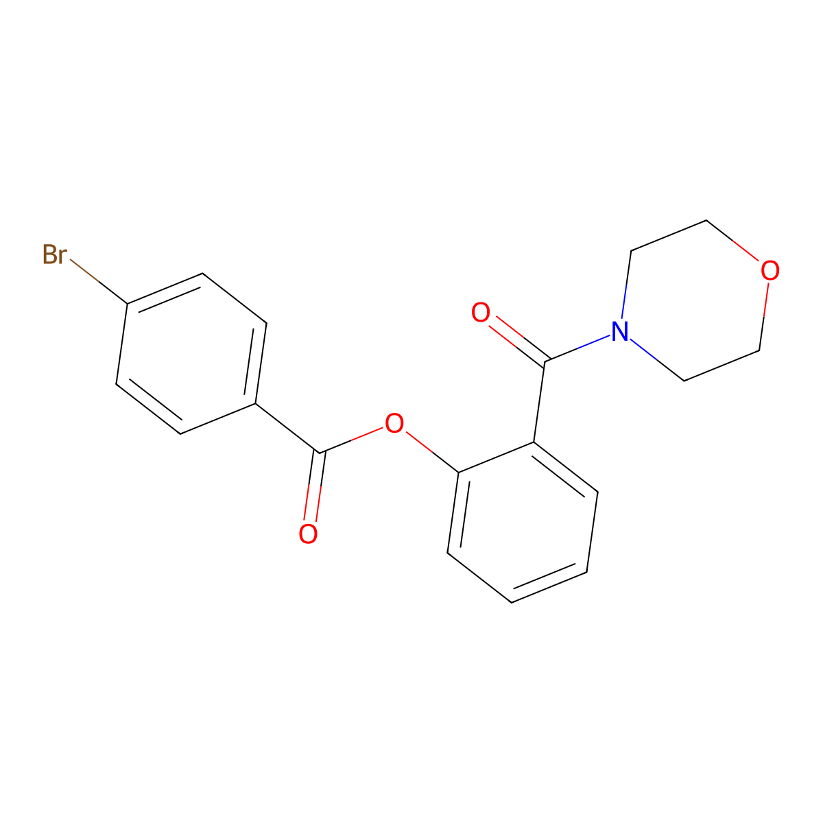 2-(Morpholin-4-ylcarbonyl)phenyl 4-bromobenzoate molecular structure, CAS 295363-52-9
