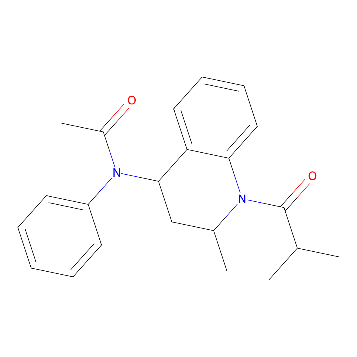 N-[2-methyl-1-(2-methylpropanoyl)-3,4-dihydro-2H-quinolin-4-yl]-N-phenylacetamide molecular structure, CAS 295363-83-6