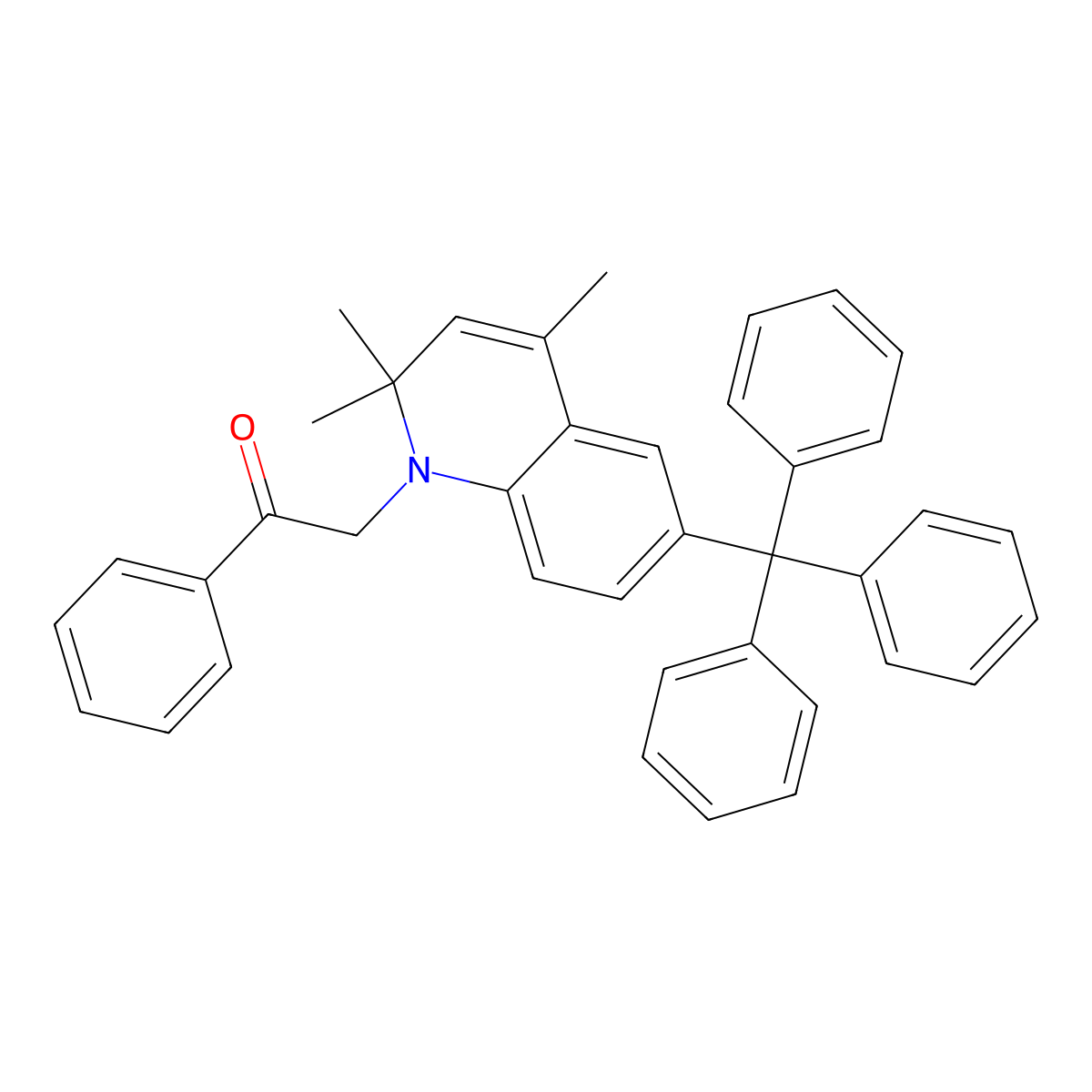 1-Phenyl-2-(2,2,4-trimethyl-6-tritylquinolin-1-yl)ethanone molecular structure, CAS 295363-87-0