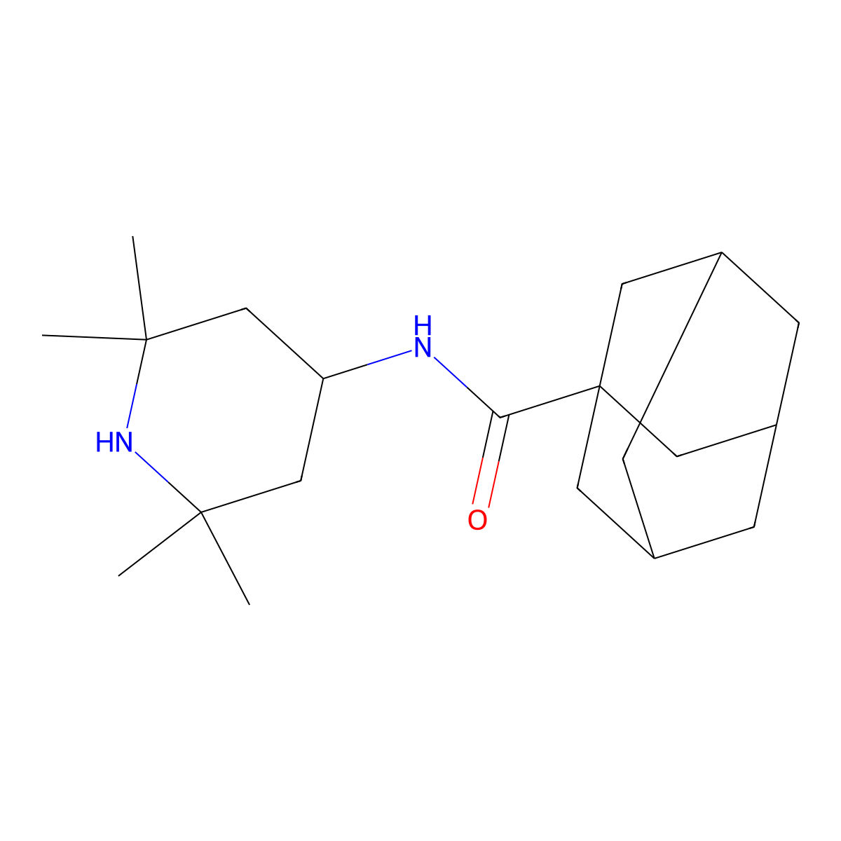 N-(2,2,6,6-tetramethylpiperidin-4-yl)adamantane-1-carboxamide molecular structure, CAS 295364-11-3