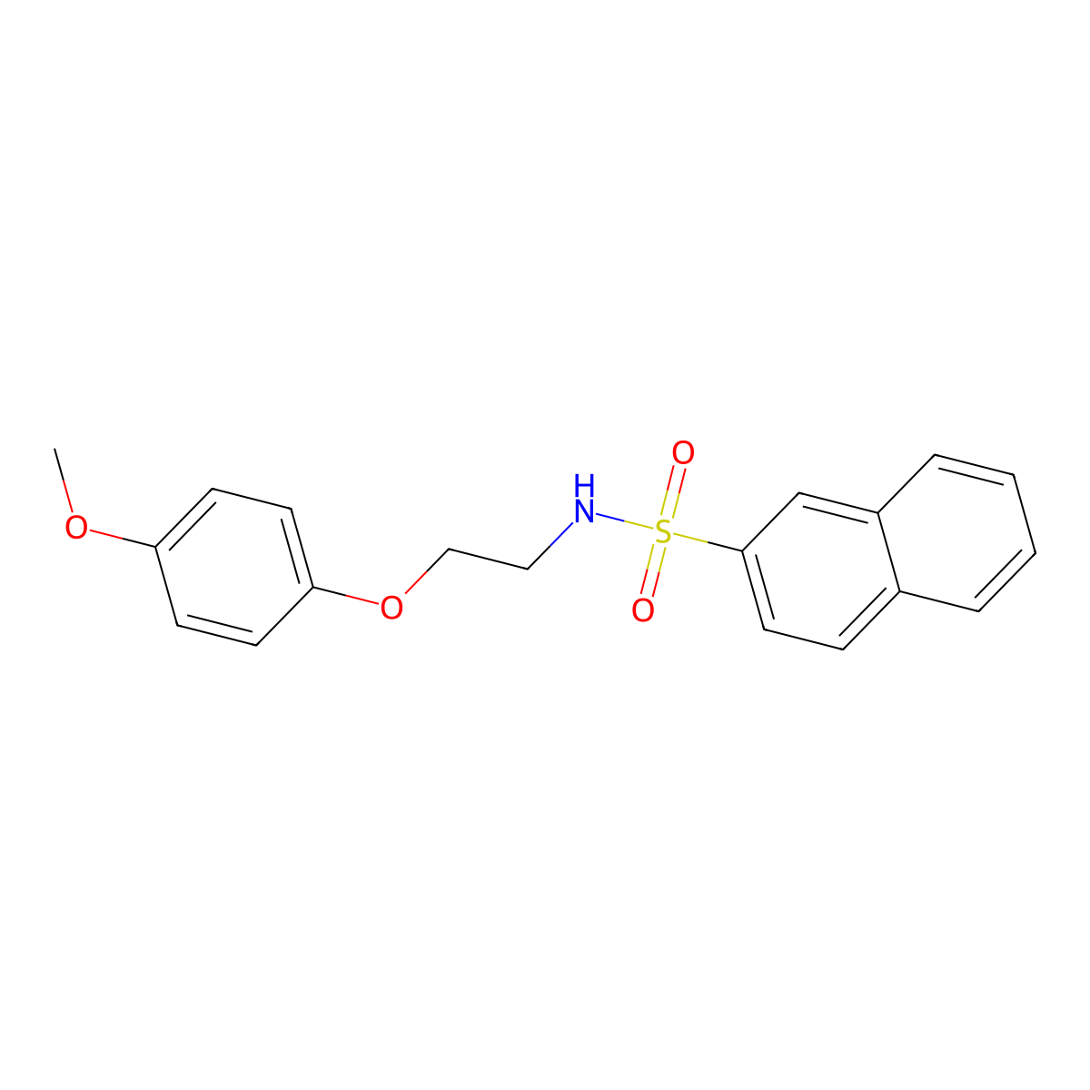 N-[2-(4-methoxyphenoxy)ethyl]naphthalene-2-sulfonamide molecular structure, CAS 295364-70-4