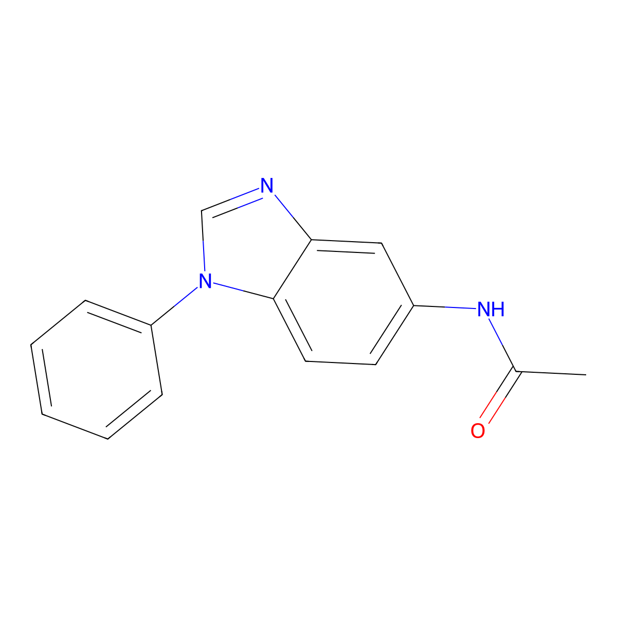 N-(1-phenylbenzimidazol-5-yl)acetamide molecular structure, CAS 295364-80-6