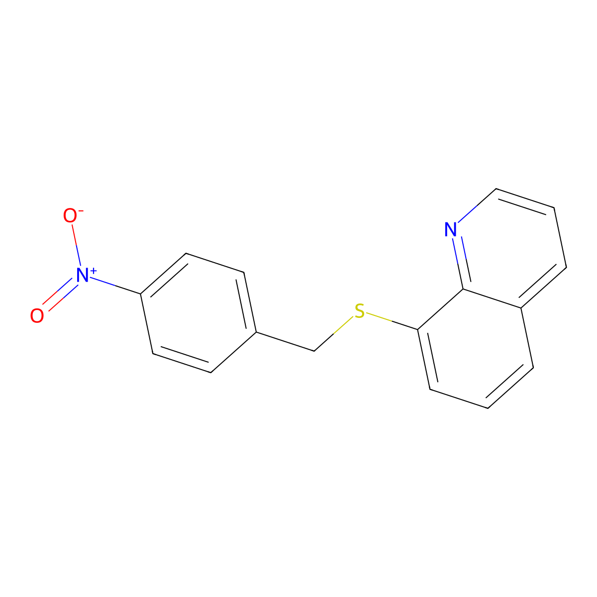 8-[(4-Nitrophenyl)methylsulfanyl]quinoline molecular structure, CAS 295365-12-7