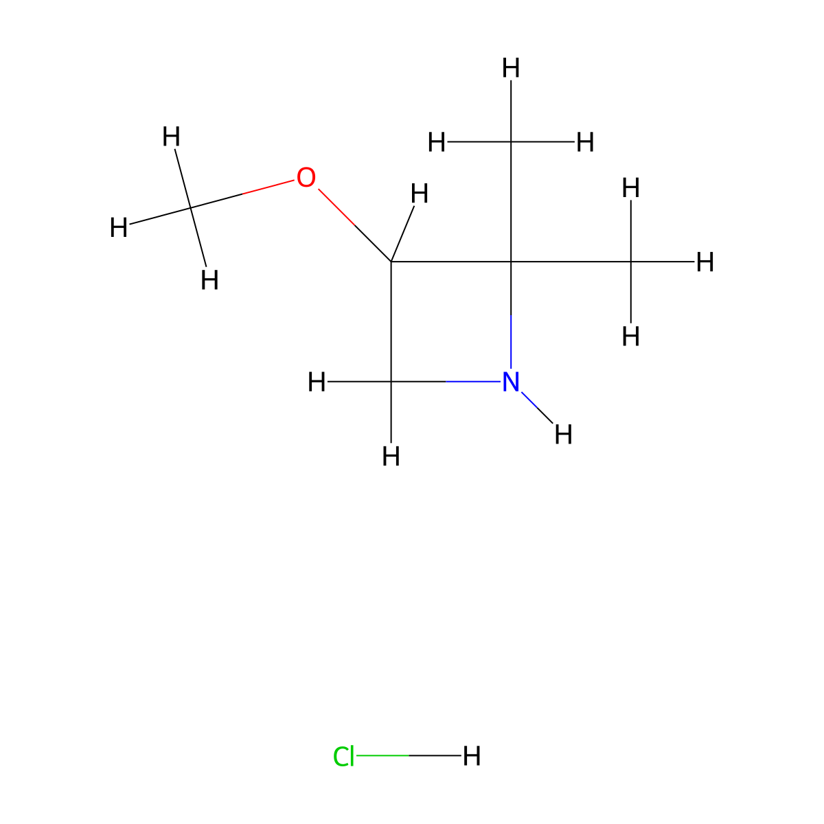 3-Methoxy-2,2-dimethylazetidine hydrochloride molecular structure, CAS 2953660-65-4