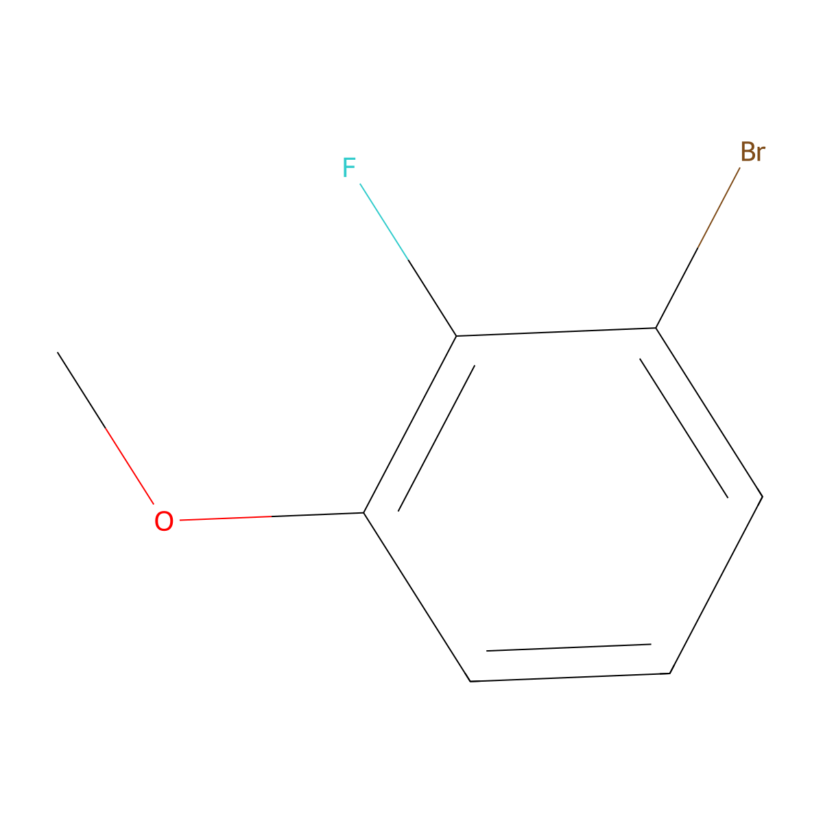 1-Bromo-2-fluoro-3-methoxybenzene molecular structure, CAS 295376-21-5