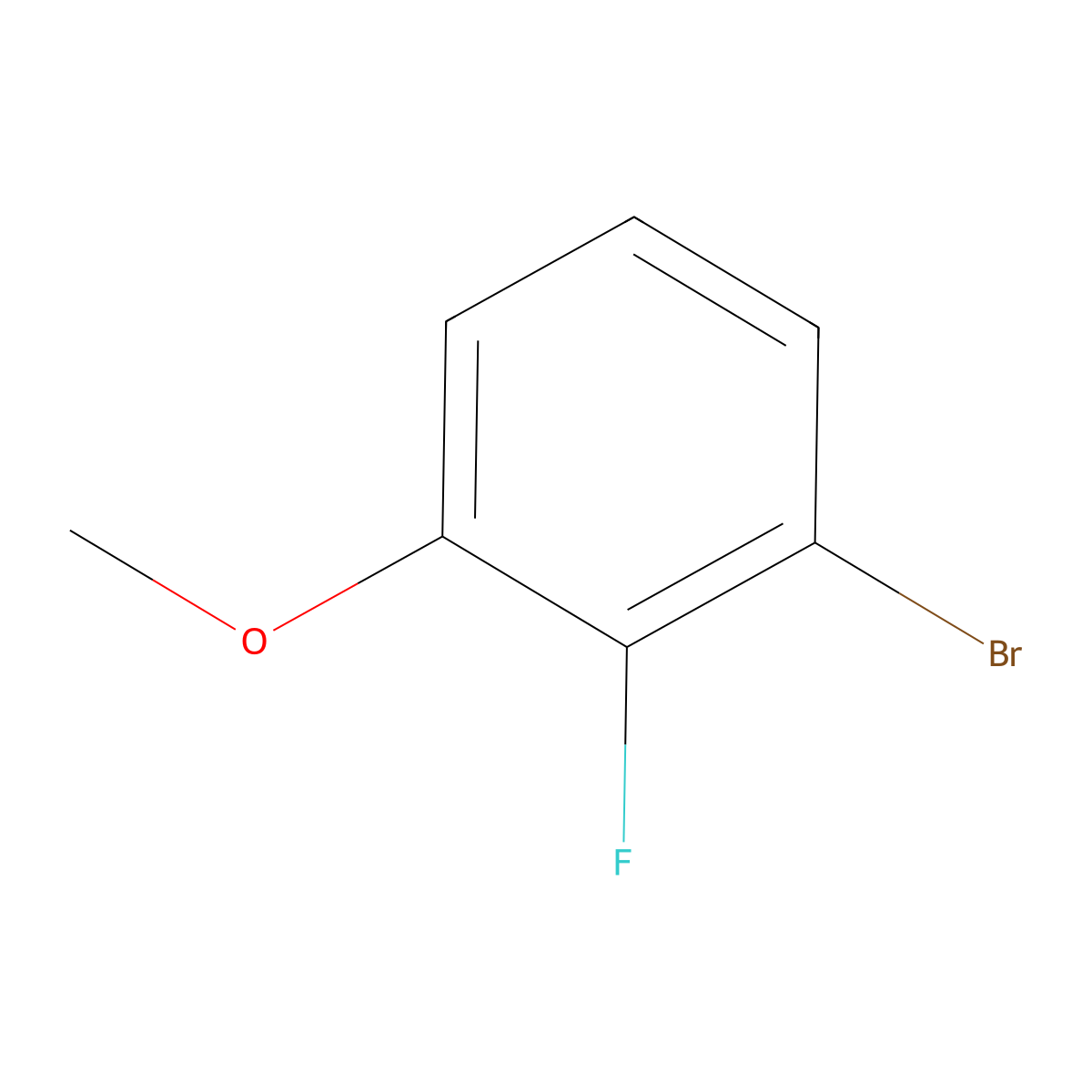1-Bromo-2-fluoro-3-methoxybenzene molecular structure, CAS 295376-21-5