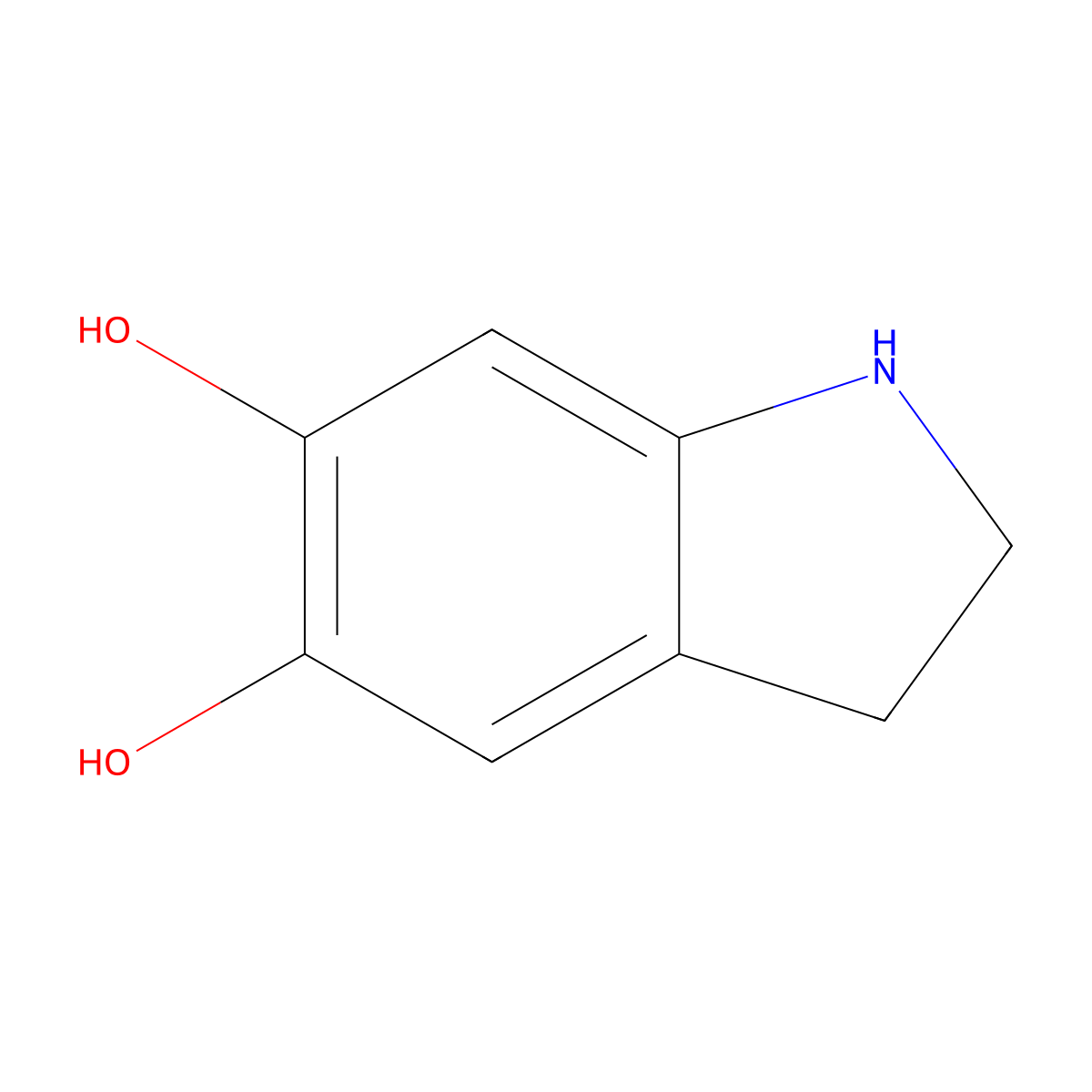 5,6-Dihydroxyindoline molecular structure, CAS 29539-03-5