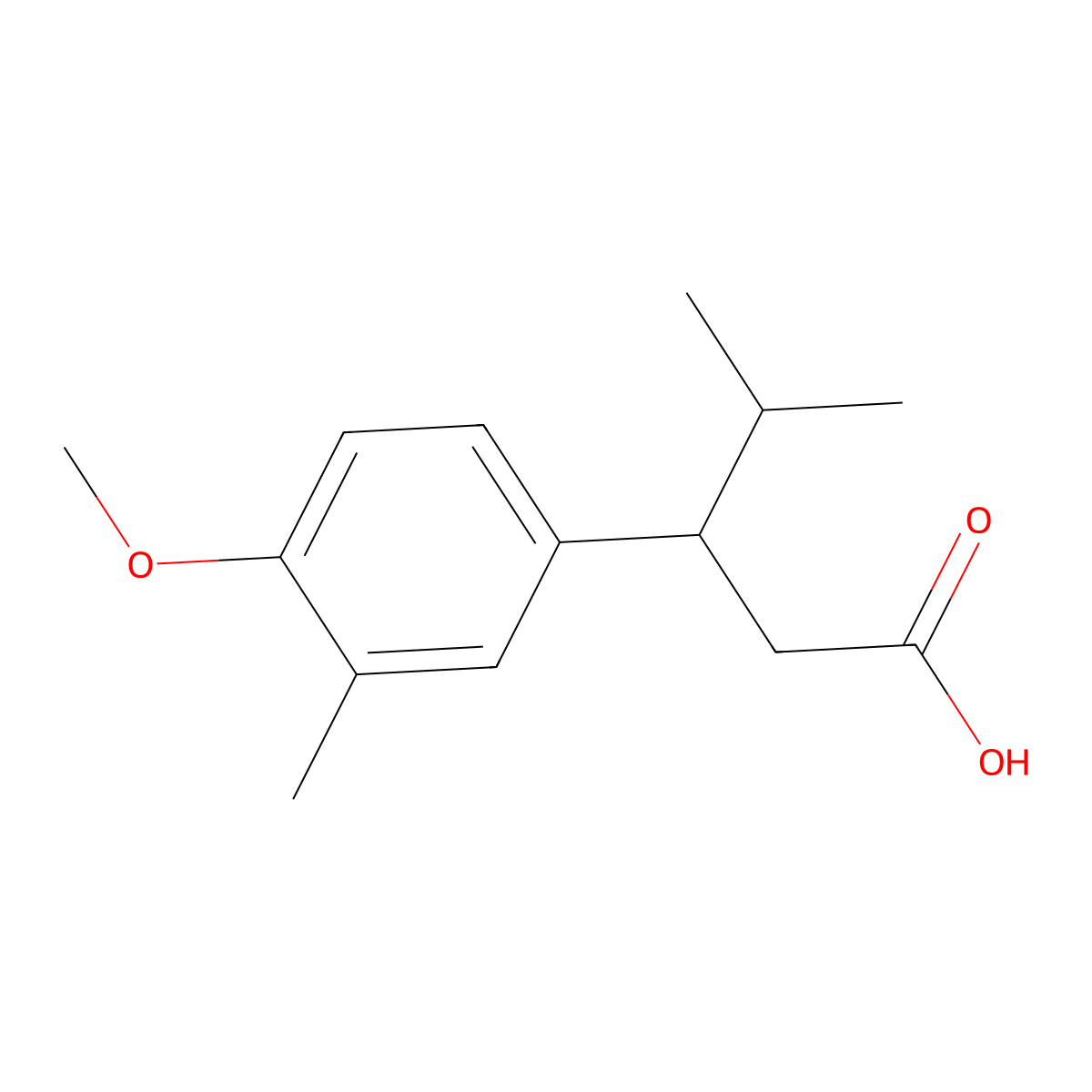 3-(4-Methoxy-3-methylphenyl)-4-methylpentanoic acid molecular structure, CAS 2954-57-6