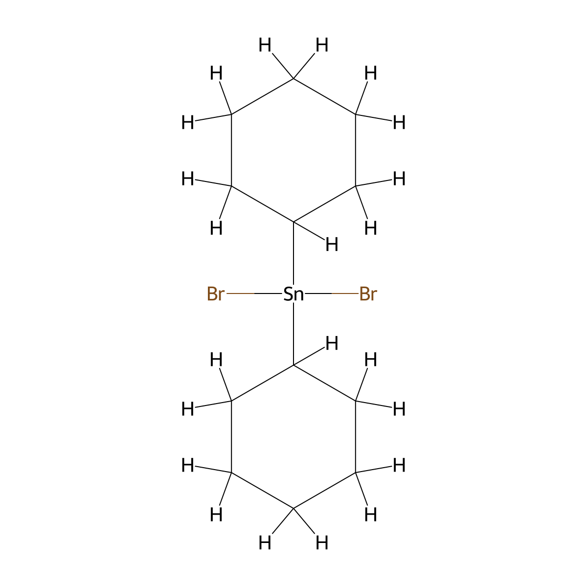 Stannane, dibromodicyclohexyl- molecular structure, CAS 2954-94-1