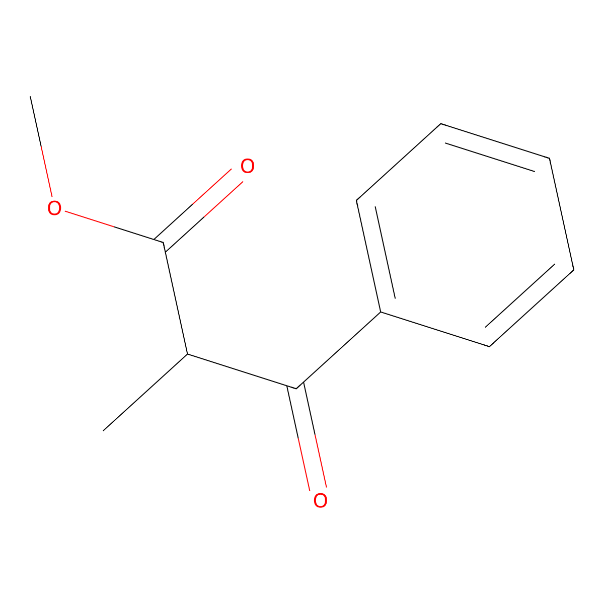 Methyl 2-methyl-3-oxo-3-phenylpropanoate molecular structure, CAS 29540-54-3