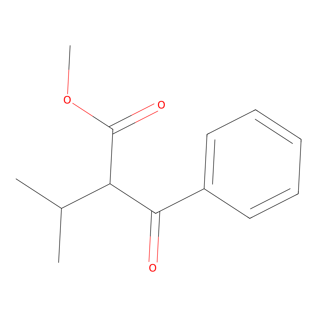 Methyl 2-benzoyl-3-methylbutanoate molecular structure, CAS 29540-55-4