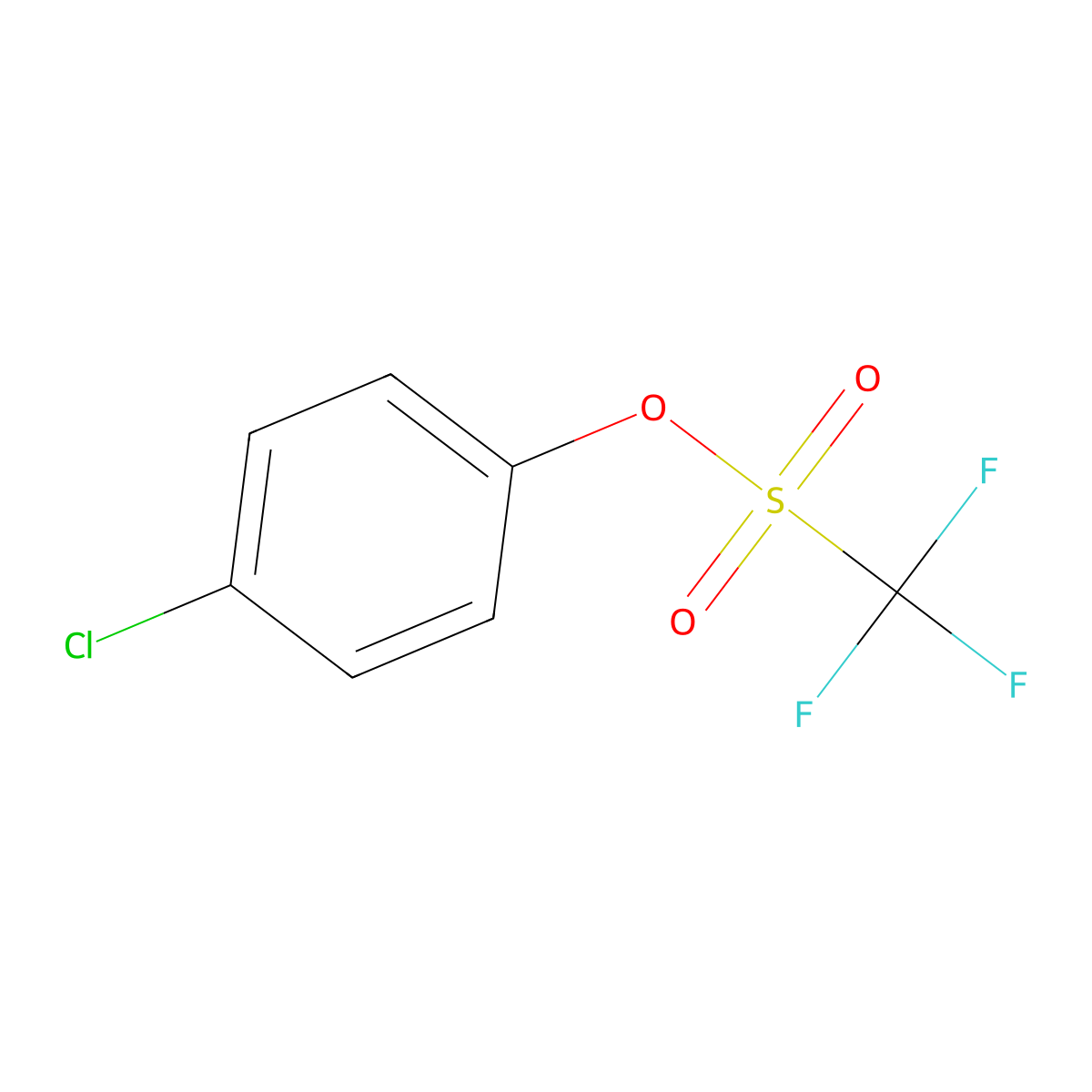 4-Chlorophenyl trifluoromethanesulphonate molecular structure, CAS 29540-84-9