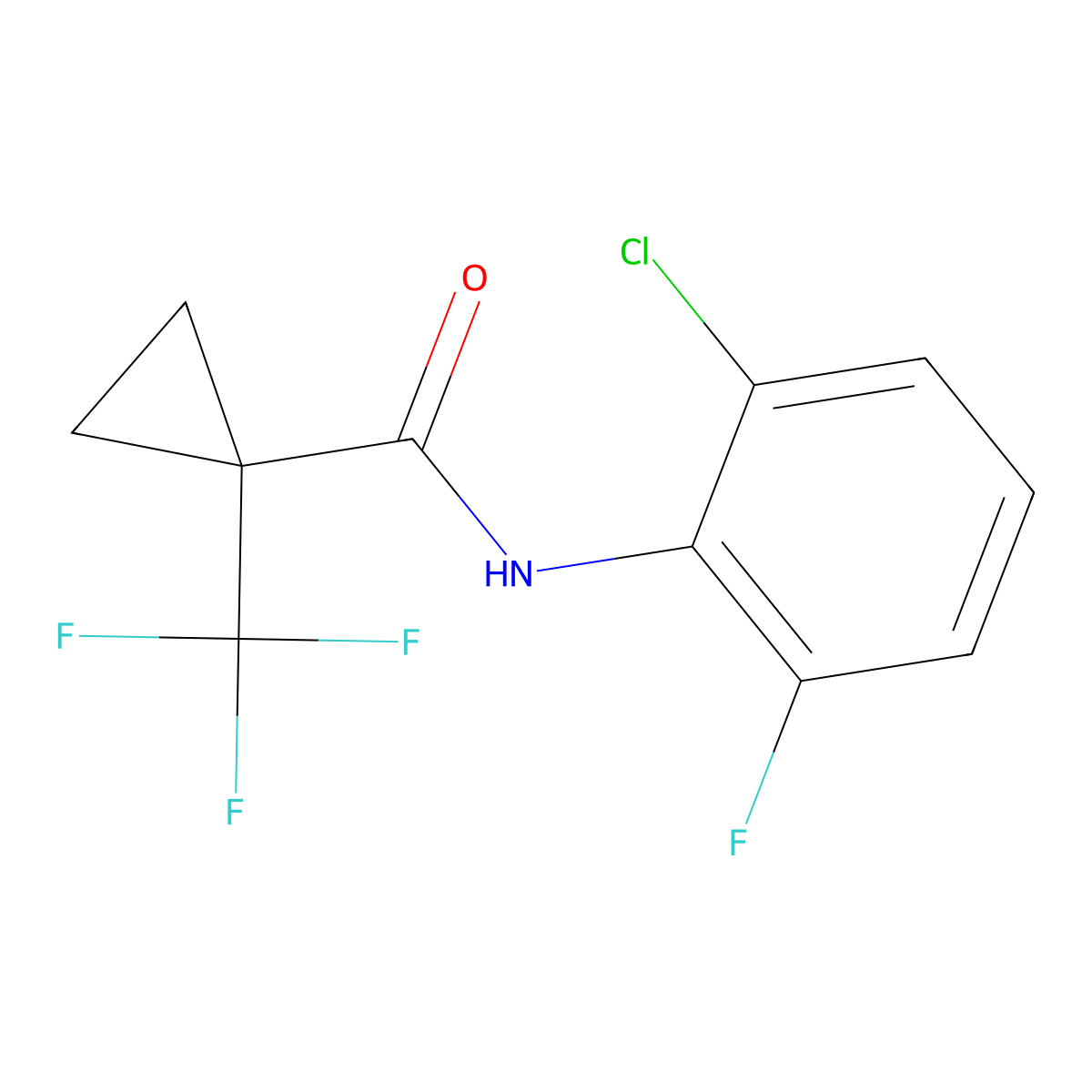 Cyclopropanecarboxamide, N-(2-chloro-6-fluorophenyl)-1-(trifluoromethyl)- molecular structure, CAS 2954110-28-0