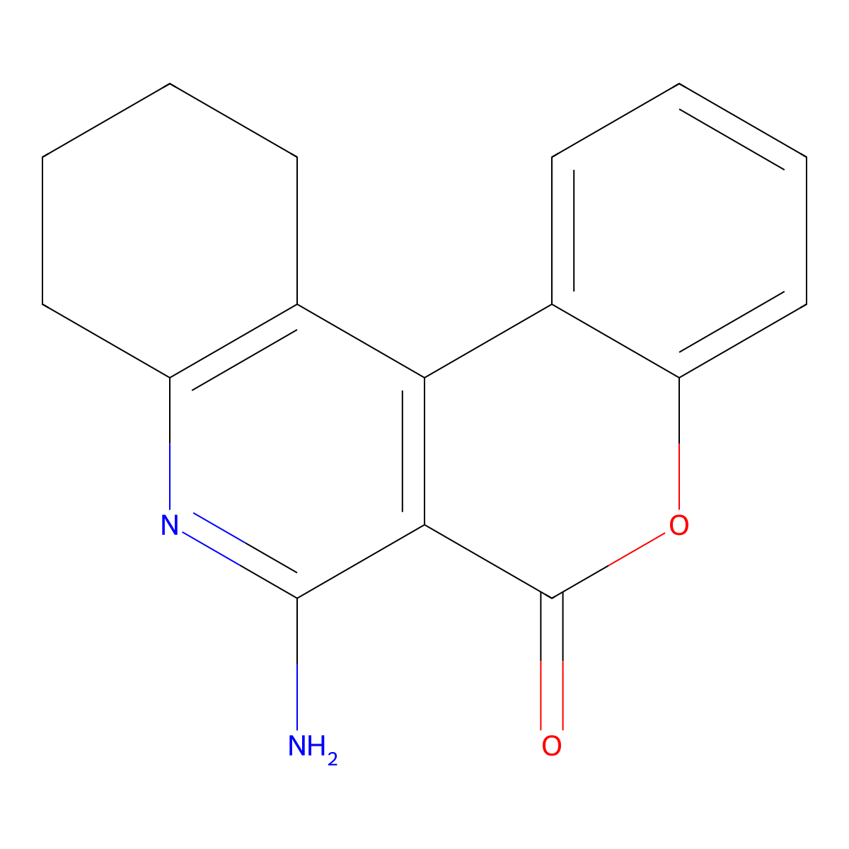 7-Amino-9,10,11,12-tetrahydrochromeno[3,4-c]quinolin-6-one molecular structure, CAS 29542-37-8