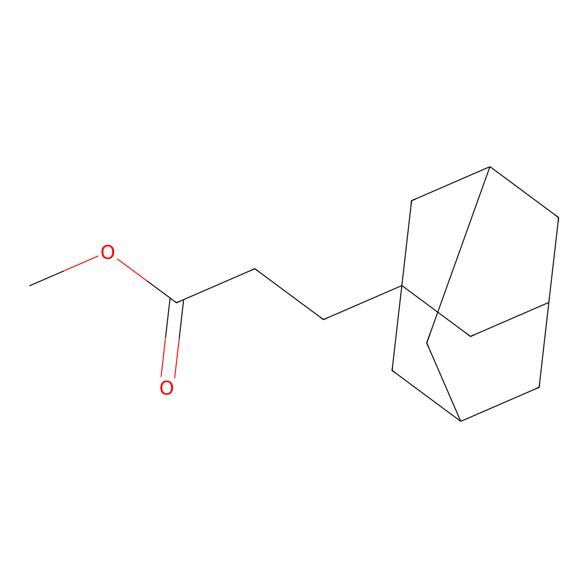 Methyl 3-(1-adamantyl)propanoate molecular structure, CAS 29542-59-4