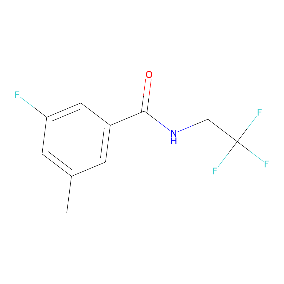 Benzamide, 3-fluoro-5-methyl-N-(2,2,2-trifluoroethyl)- molecular structure, CAS 2954459-29-9