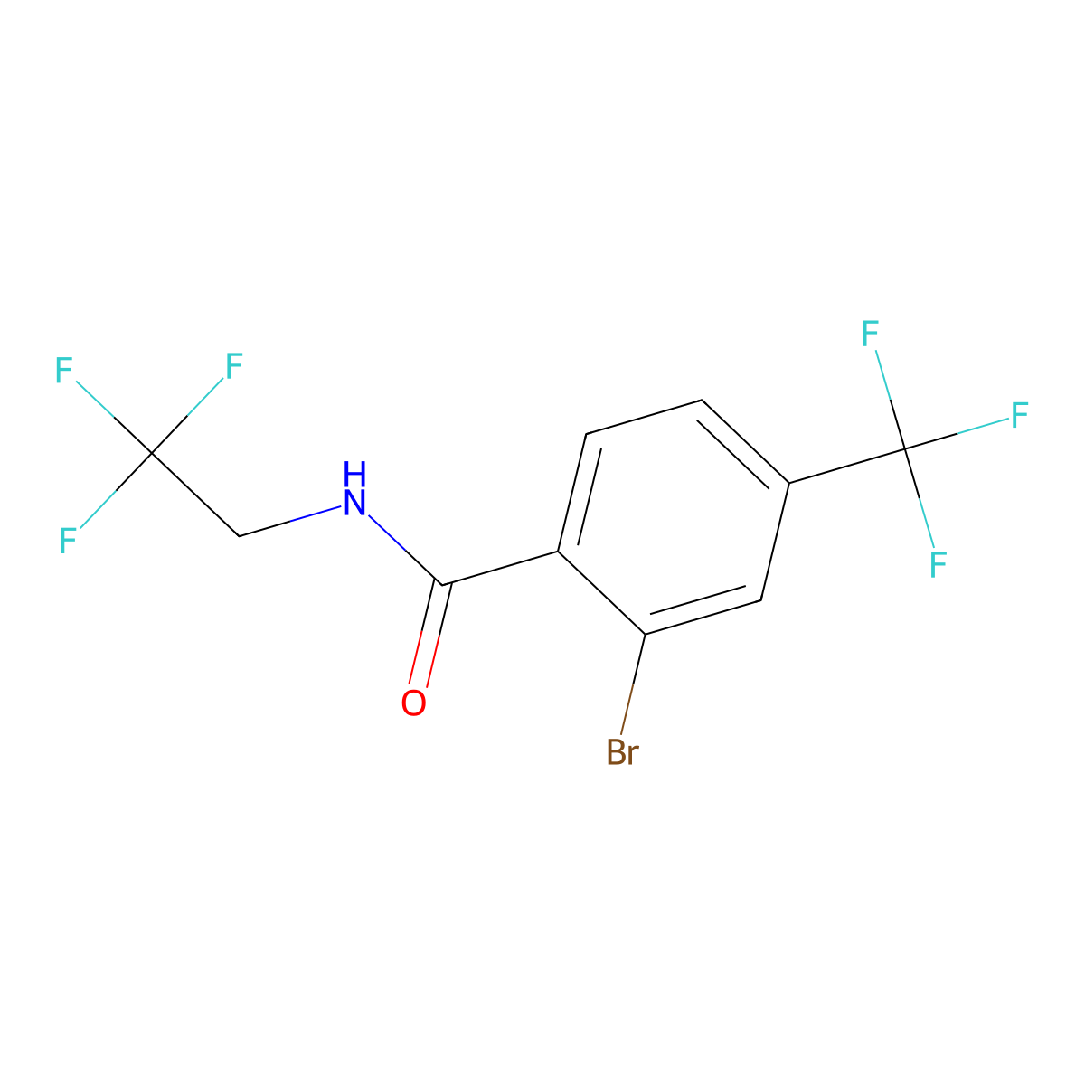 Benzamide, 2-bromo-N-(2,2,2-trifluoroethyl)-4-(trifluoromethyl)- molecular structure, CAS 2954459-33-5