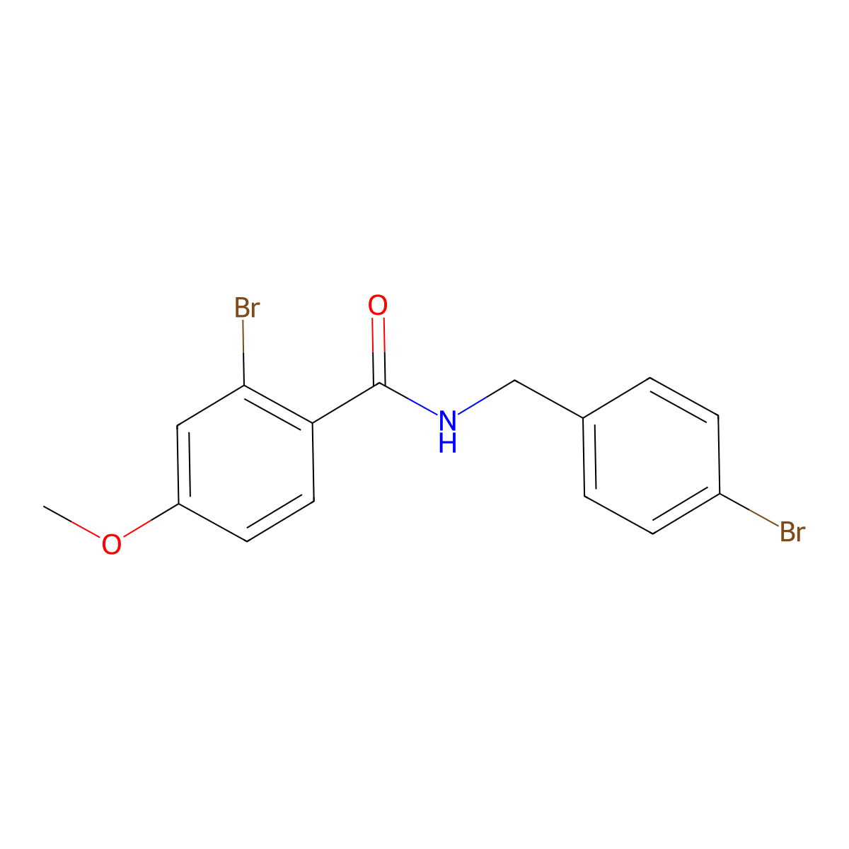 Benzamide, 2-bromo-N-[(4-bromophenyl)methyl]-4-methoxy- molecular structure, CAS 2954587-70-1