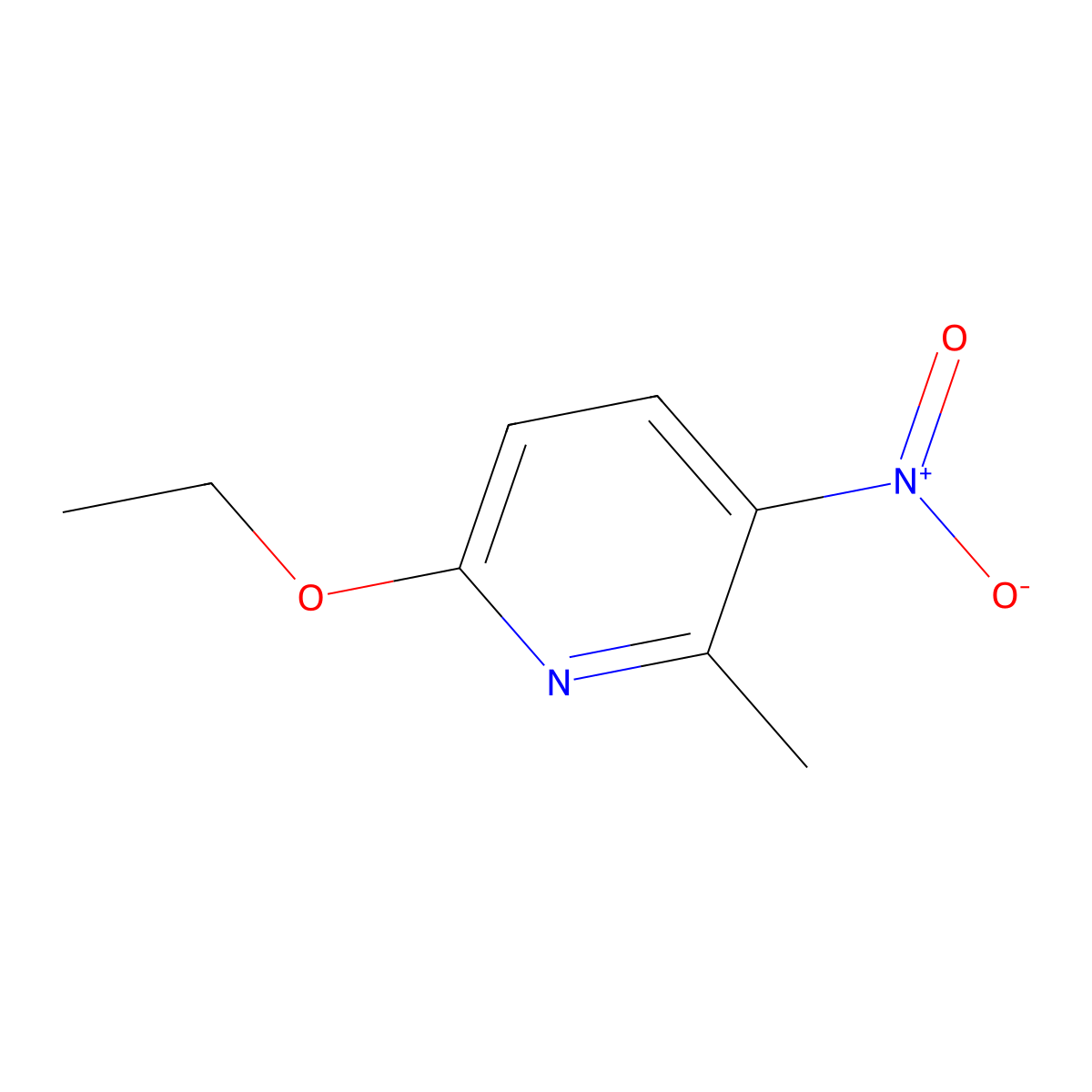 6-Ethoxy-2-methyl-3-nitropyridine molecular structure, CAS 29546-49-4