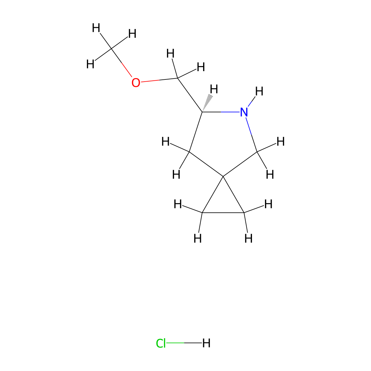 (S)-6-(Methoxymethyl)-5-azaspiro[2.4]heptane hydrochloride molecular structure, CAS 2954727-23-0
