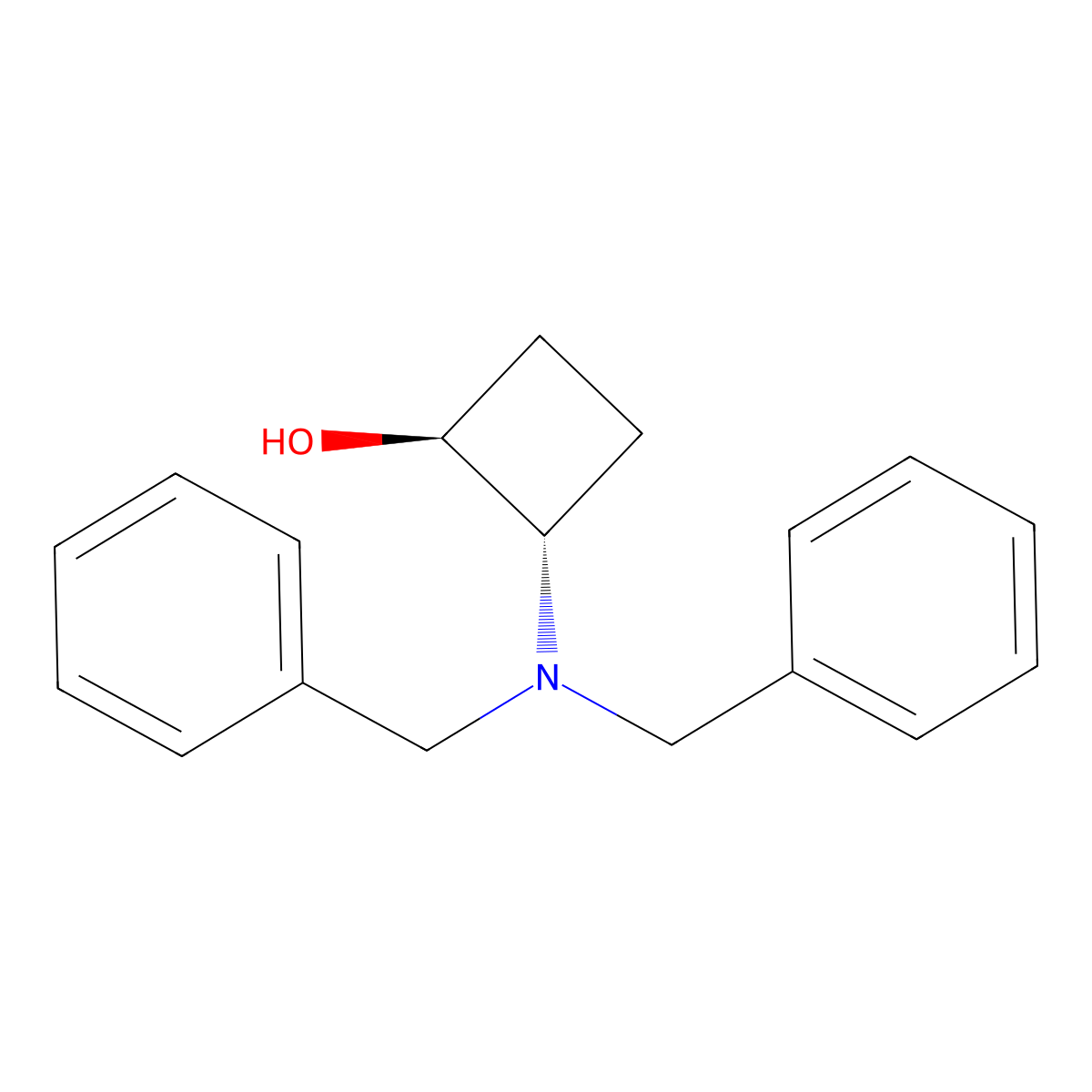 (1S,2S)-2-(Dibenzylamino)cyclobutan-1-OL molecular structure, CAS 2954727-27-4
