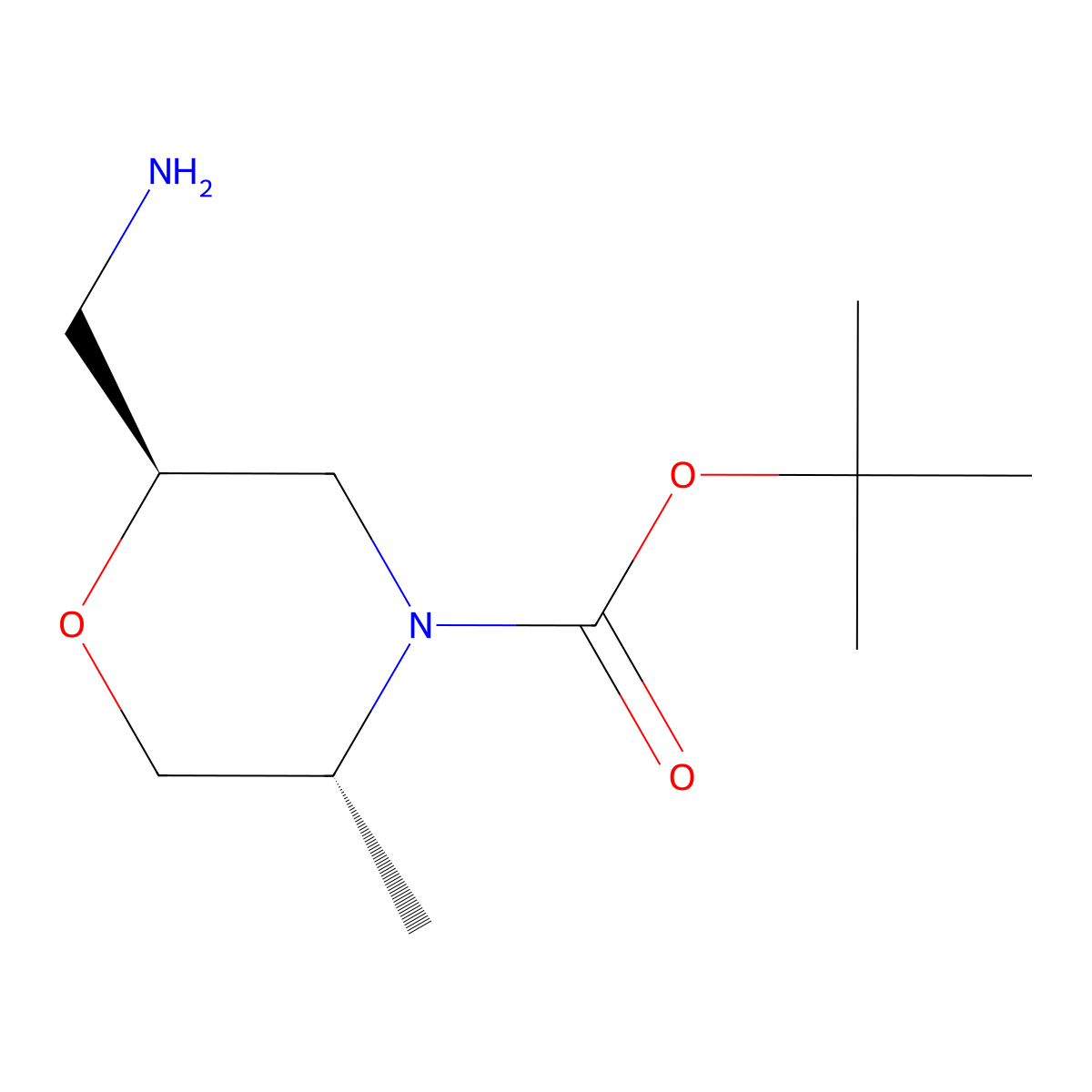 tert-Butyl (2S,5R)-2-(aminomethyl)-5-methylmorpholine-4-carboxylate molecular structure, CAS 2954730-39-1
