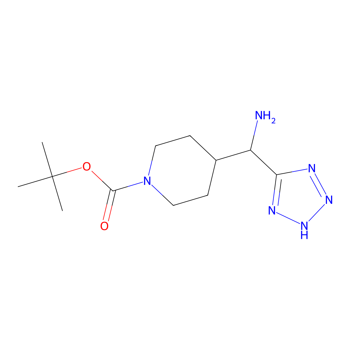 tert-butyl 4-[amino(2H-1,2,3,4-tetrazol-5-yl)methyl]piperidine-1-carboxylate molecular structure, CAS 2954733-80-1